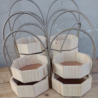 Fraldeira 16cm madeira de pinus com alça kit com 10