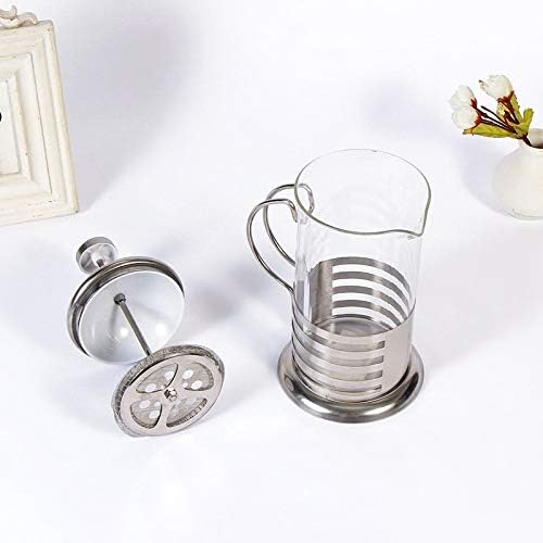 Cafeteira Prensa Francesa Vidro Inox, Cremeira, Chaleira, Cafeteira, French Press - 350ml