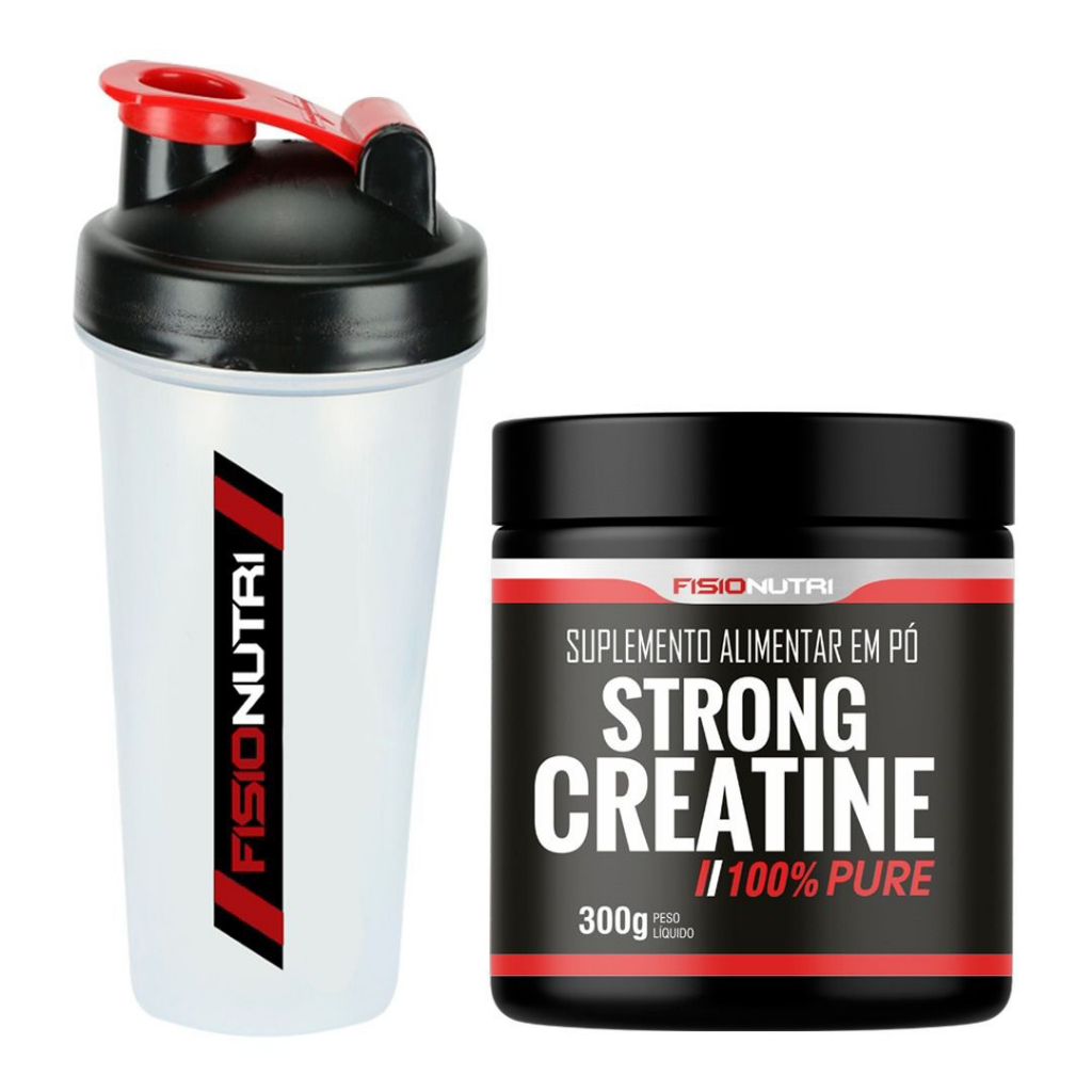 Creatina 300g - Fisionutri 100% Pura + Coqueteleira