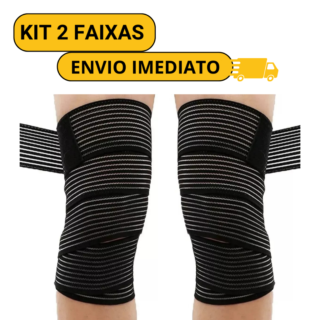 Faixa Elastica Joelho Agachamento Joelheira P/ Musculacao