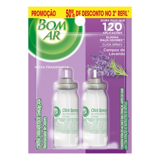 Bom Ar Click Spray Lavanda Refl (2 unidades) em Oferta na Shopee