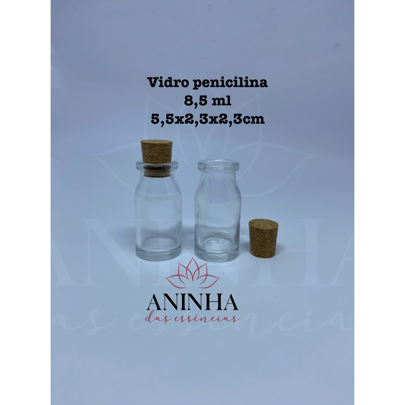 Vidro Penicilina com rolha (8,5ml)
