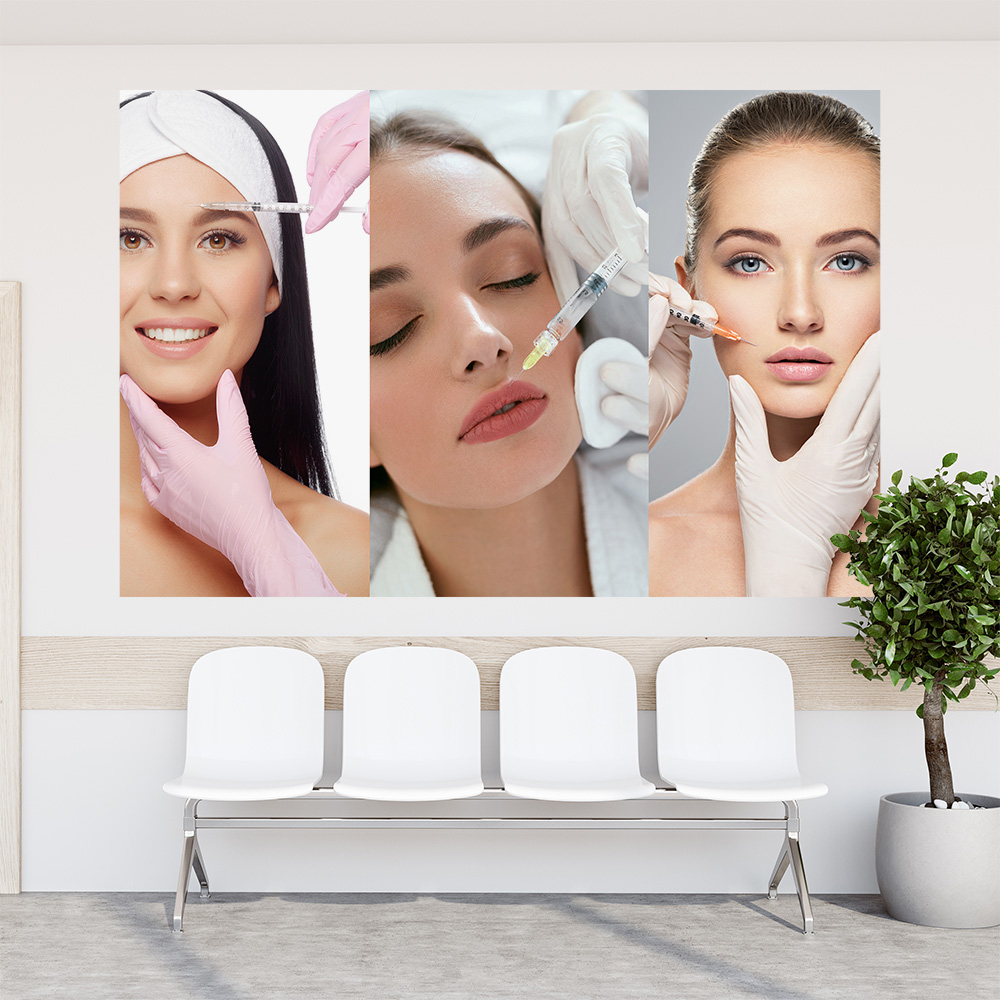 Adesivo de Parede Salão de Beleza Botox Preenchimento Spa Estética Painel Sala - 0025pad