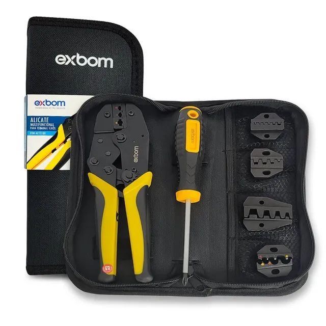 Alicate multifuncional para terminal ilhós 8 em 1 exbom FRM-ACT5100