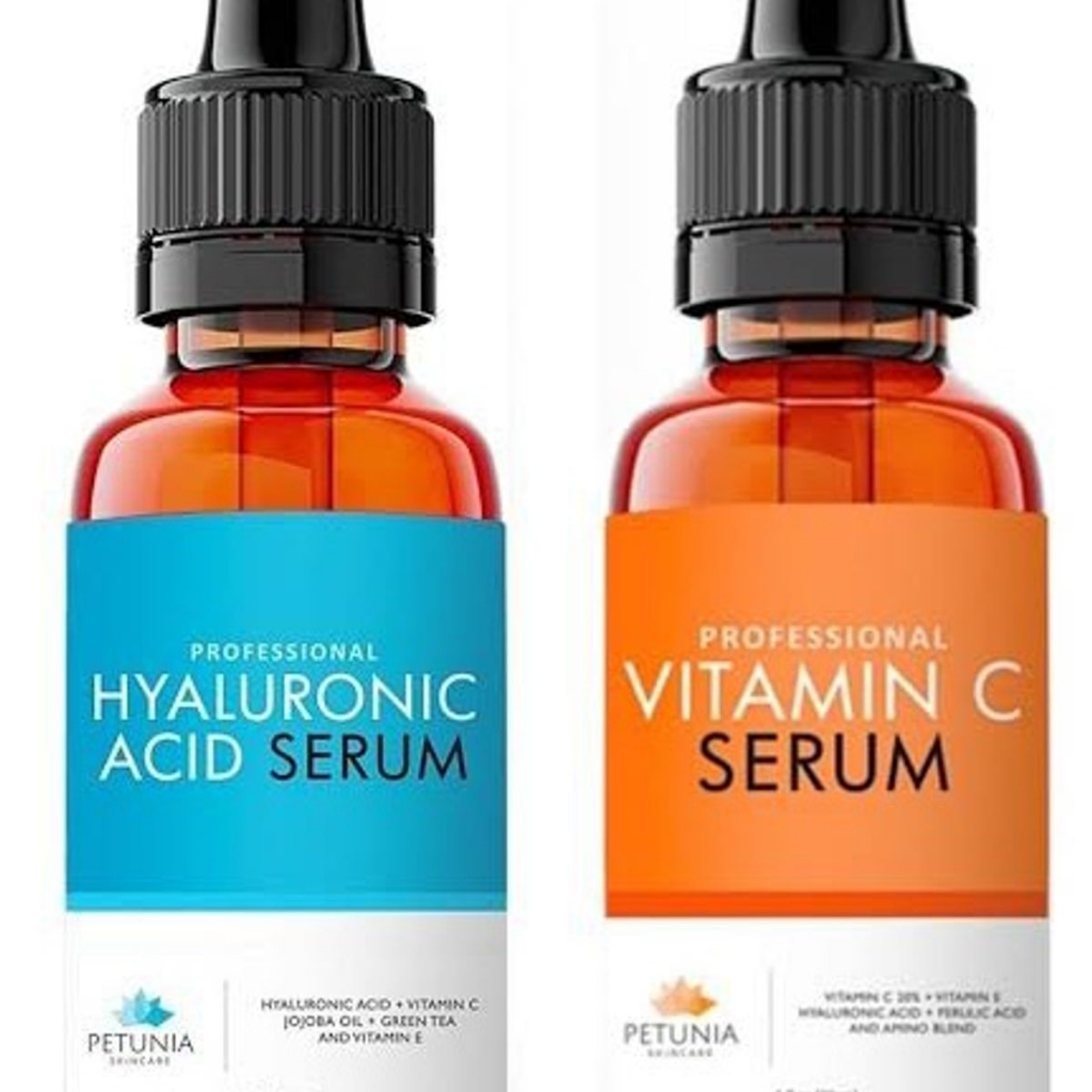 KIT DOIS FRASCOS VITAMINA C PETUNIA + ÁCIDO HIALURONICO PETUNIA IMPORTADO PRONTA ENTREGA