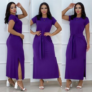 VESTIDO COM CINTO EMBUTIDO DE AMARRAR MODA 2023/NOVIDADE