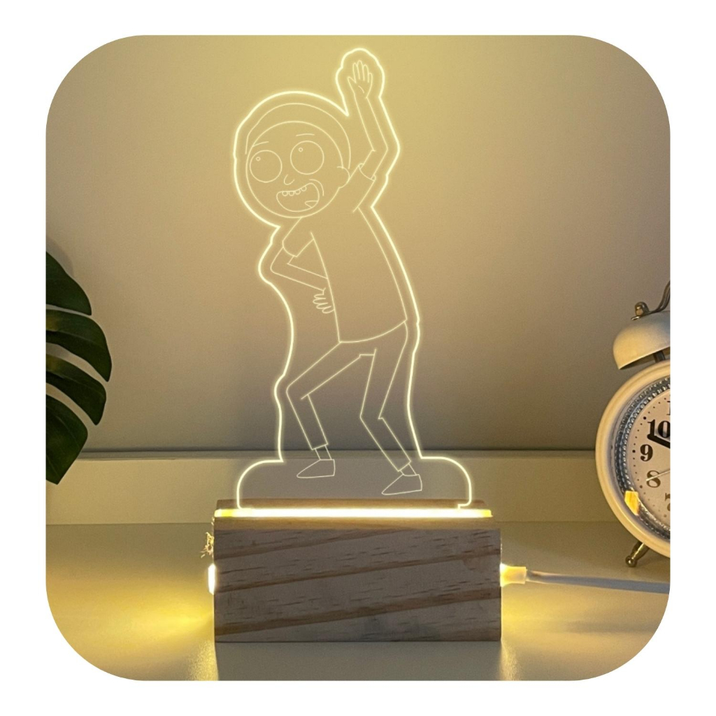 Luminária De Mesa Abajur Morty Rick Morty Decoração Enfeite
