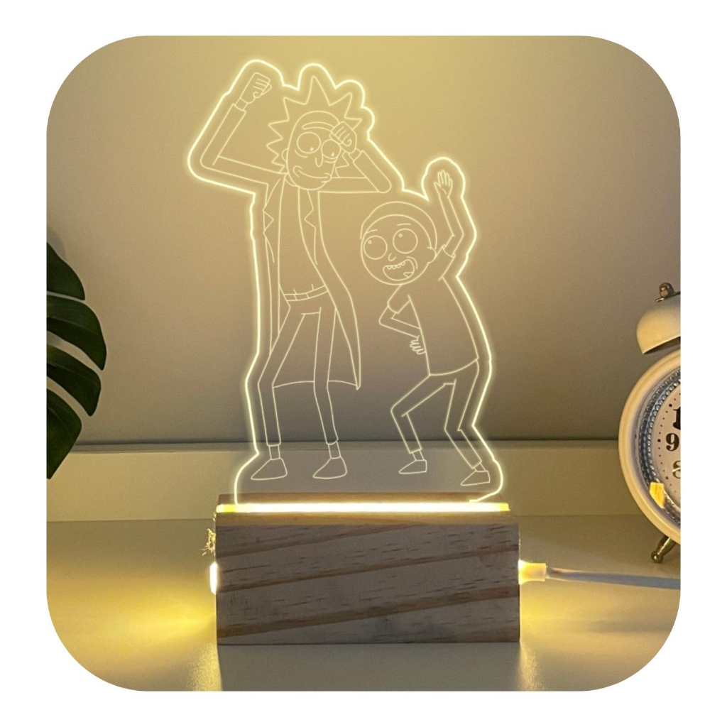 Luminária De Mesa Abajur De Rick Morty Decoração Enfeite