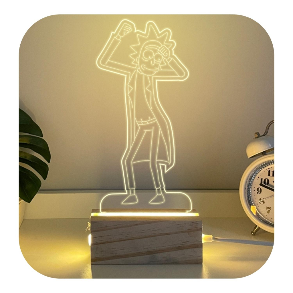 Luminária De Mesa Abajur Rick De Rick Morty Decoração Enfeite