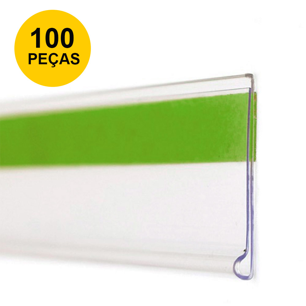 Kit Etiqueta Pvc Para Gondola Modelo U 50x5,7cm - 100 Peças
