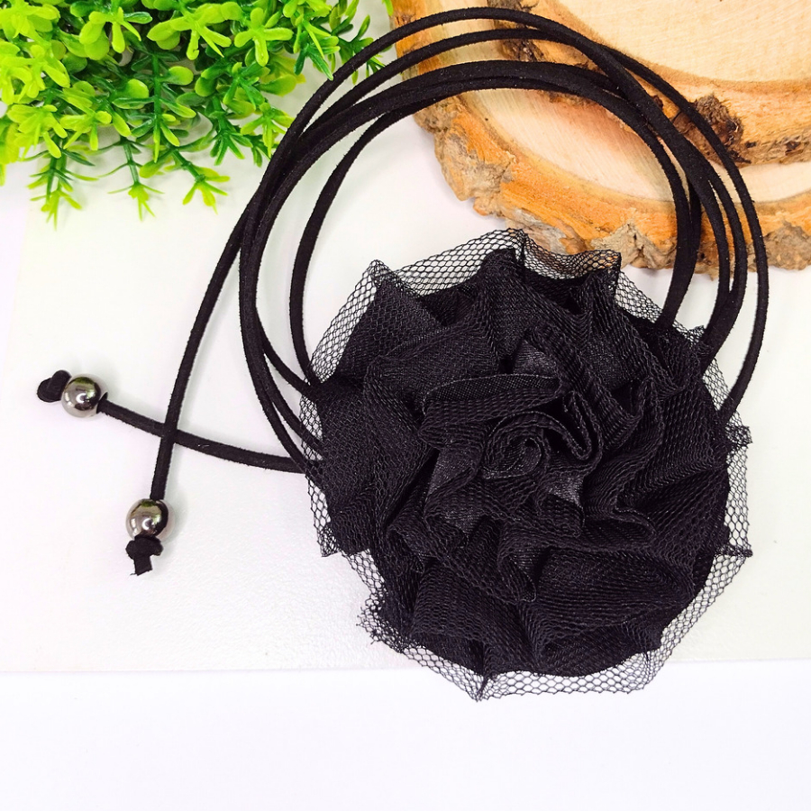 Colar de Flor Choker Flor de Tecido Flower Decor Choker