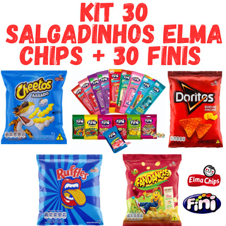 Kit 30 Salgadinhos Elma Chips Sortidos + 30 Finis Sortidos em Oferta na Shopee