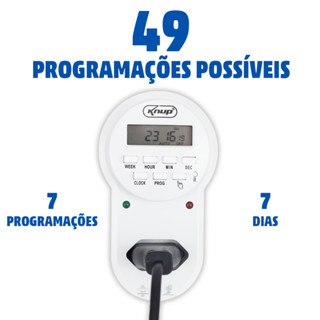 Temporizador Digital Timer Tomada Bivolt Bomba Piscina KNUP programável KP-ES02