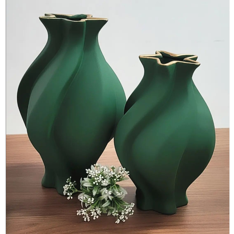 Kit 2 Peças Vasos Decorativo Grande para Sala Conjunto Objeto Decorativo Cerâmica Decoração Enfeite Rack vasos centro de mesa e Dupla de vasos