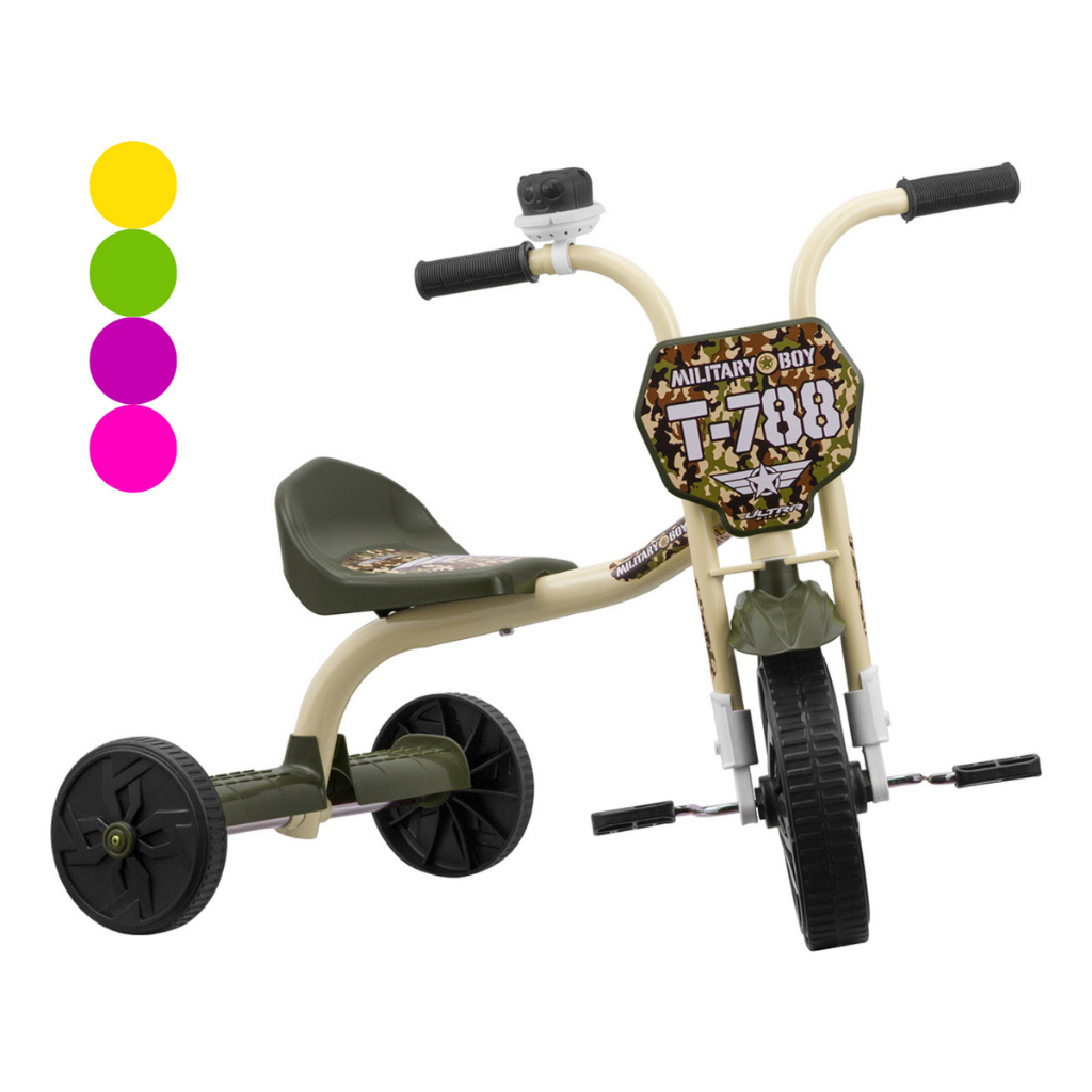 Triciclo Velotrol Menina Menino Infantil Criança Kids Com Buzina Apoio Traseiro Desenho Colorido