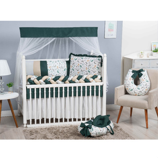 KIT DE BERÇO + NINHO REDUTOR DE BERÇO + ALMOFADA DE AMAMENTAÇÃO DINO DINOSSAURO VERDE em Oferta na Shopee