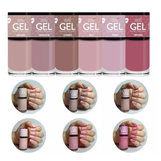 Kit 6 Esmaltes Efeito Gel - Tons de Nude - Bella Brazil
