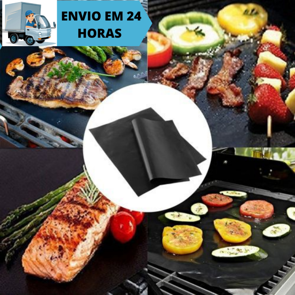 Manta De Teflon Para Airfryer / Grelha Churrasco 40x33cm Antiaderente Fácil Limpeza e Manuseio