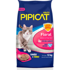 Areia Higiênica Pipicat floral Grãos Extra Finos 12 kg
