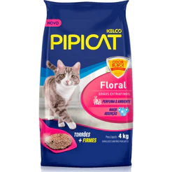Areia Higiênica Pipicat floral Grãos Extra Finos 4 kg