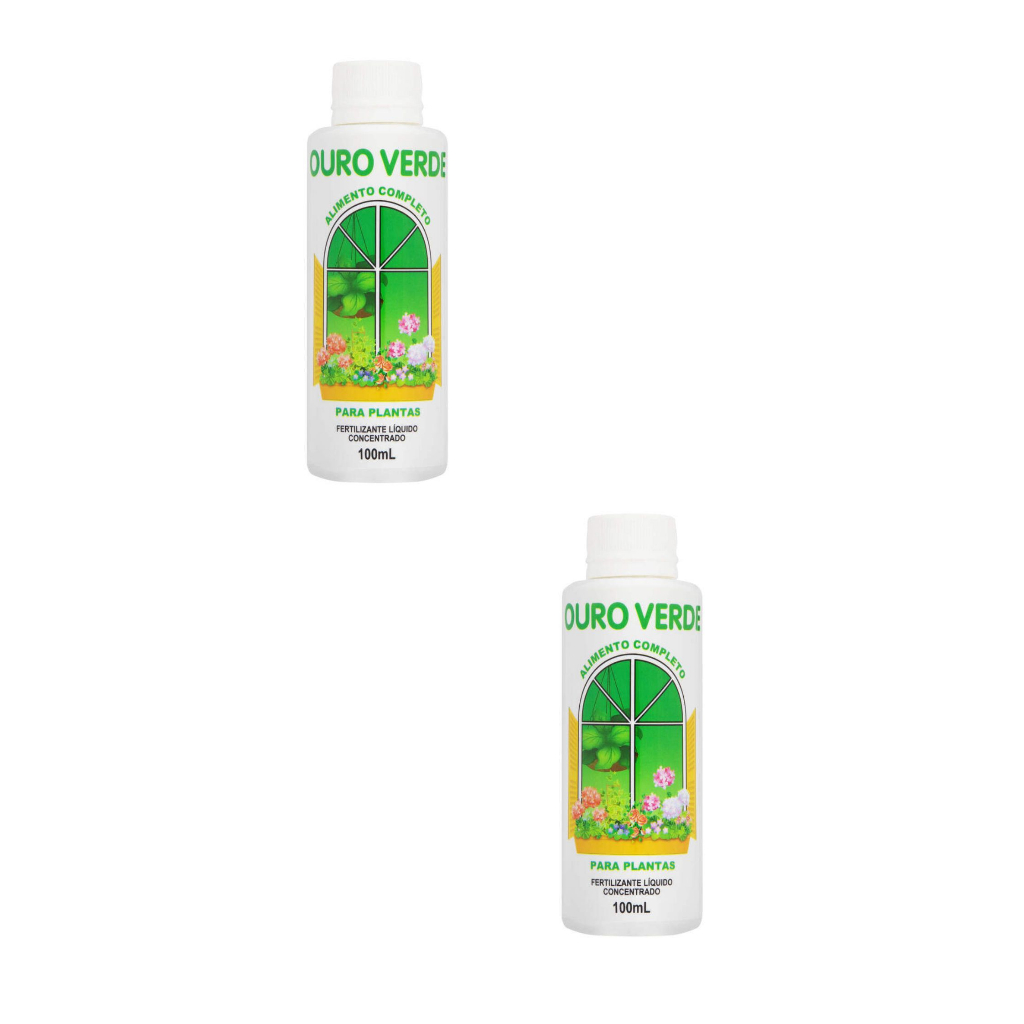 kit 2 Adubo Fertilizante Ouro Verde Líquido 100 mL