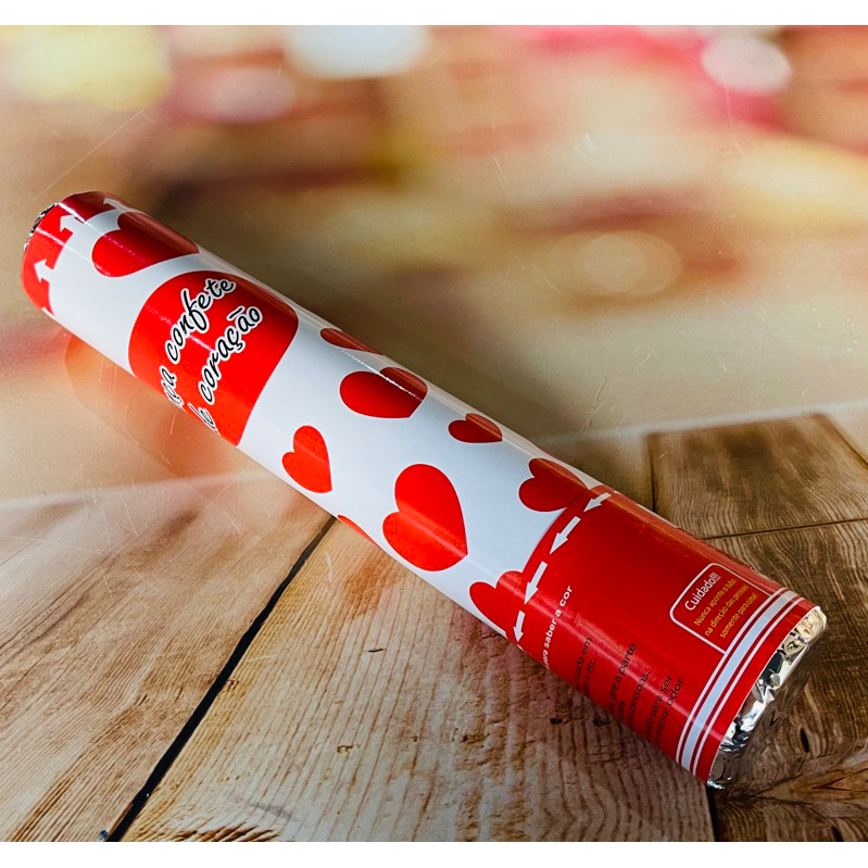 Lança Confete Metalizado Coração Chuva Para Festa Vermelho OFF