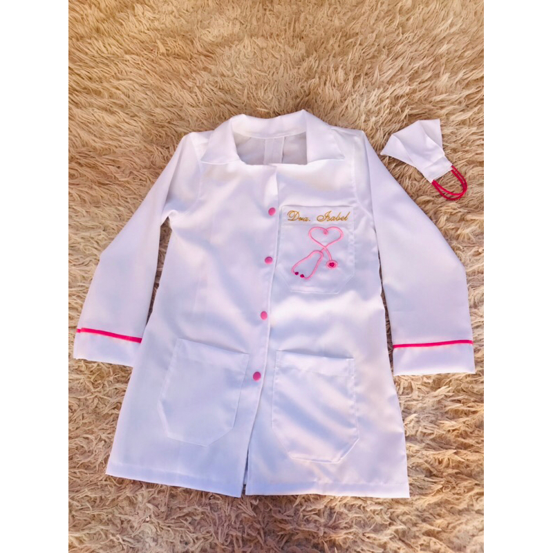 Jaleco Infantil Branco Personalizado
