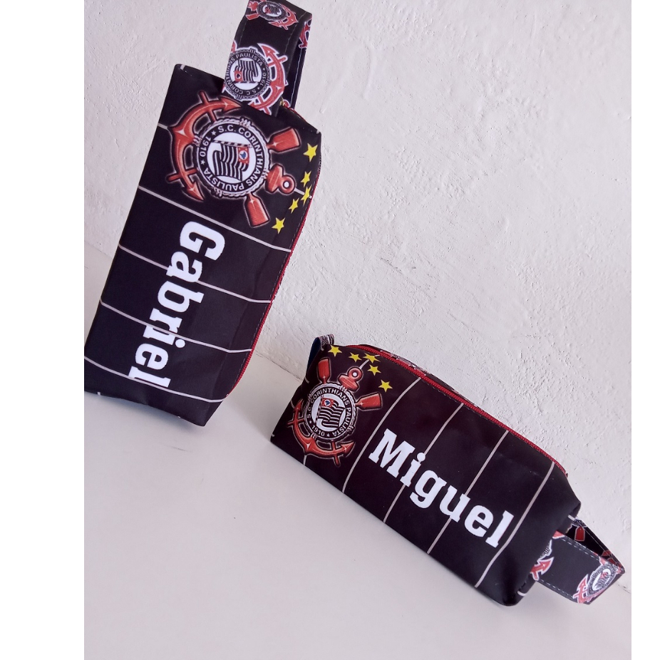 Estojo Escolar  com duas Divisórias Personalizado times em Oferta na Shopee