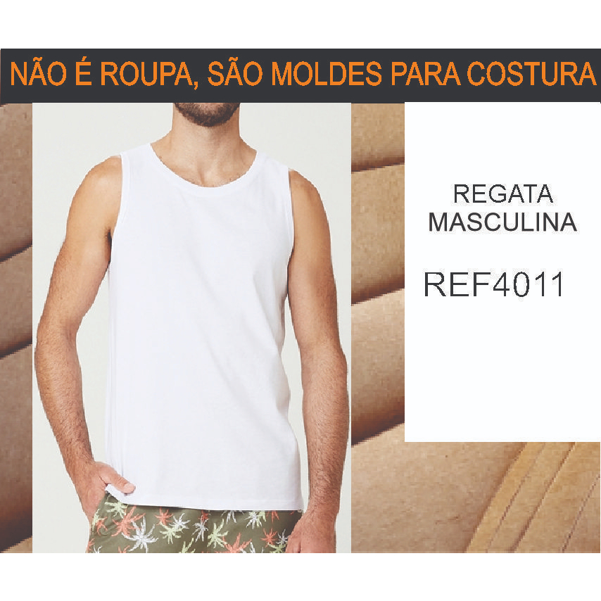 MOLDE P COSTURA REF4011 Regata gola redonda adulto masculino