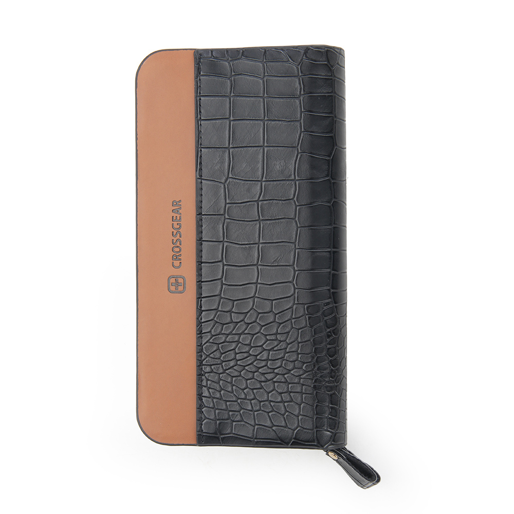 Carteira Feminina Pasta Preta Porta Cartões Zíper Crosswave em Oferta na Shopee