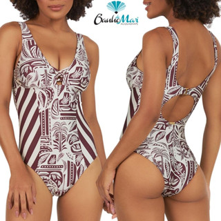 Maio Banho de Mar Alca Fina Sem Bojo Efeito Zero Barriga Modela e Reduz Moda Praia Estampado