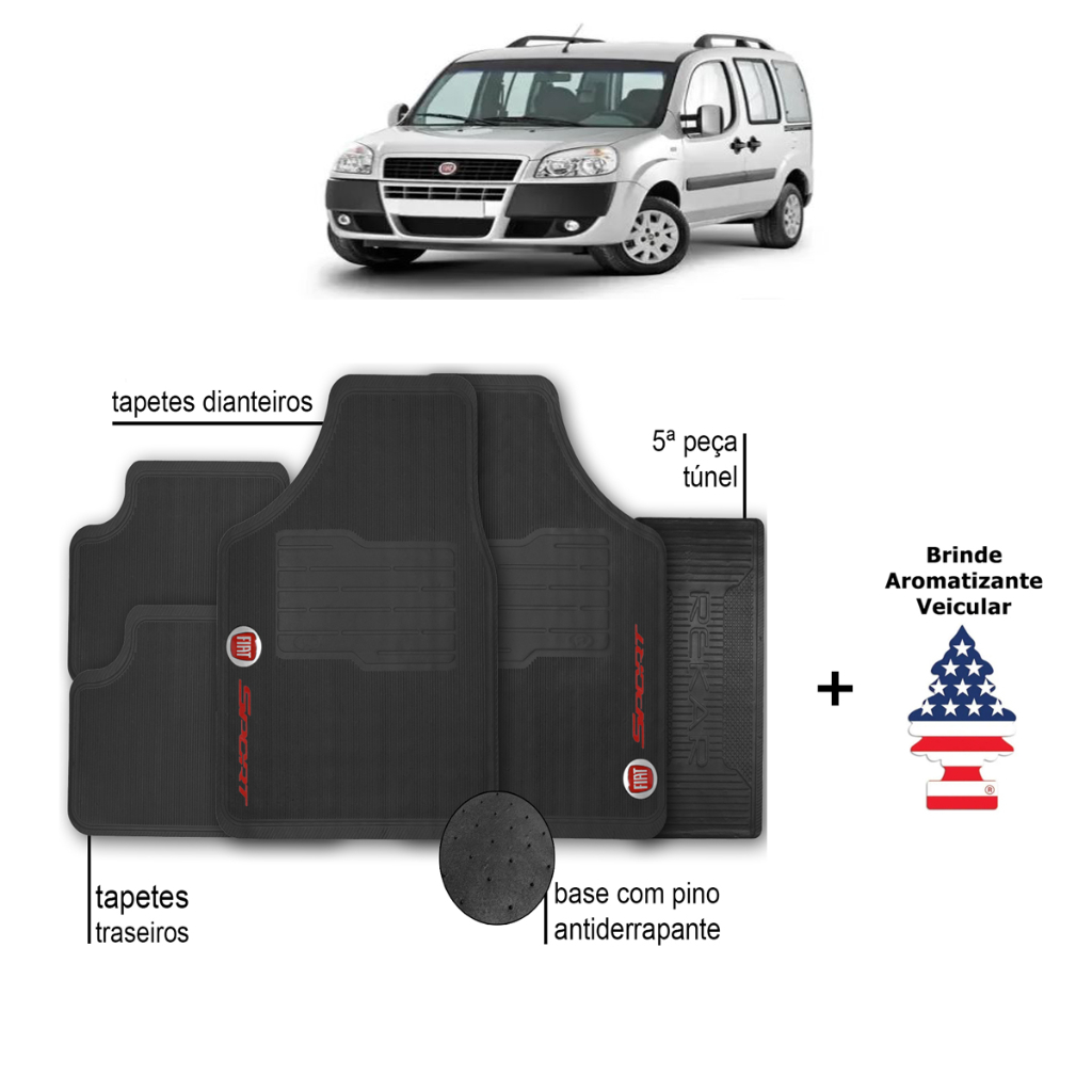 Tapete Fiat Doblo Personalizado Sport Automotivo Borracha em Oferta na Shopee