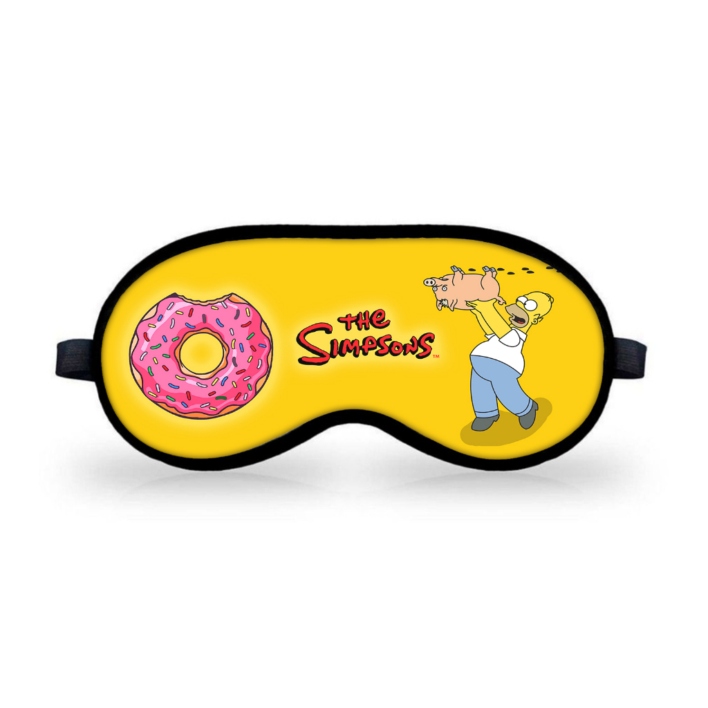 Tapa Olho Simpsons Homer Porco Aranha Rosquinha Mascara de Dormir Amarela Morgana Poliéster