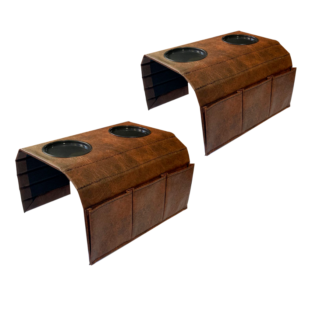 Kit 2 Bandejas esteira protetor para braço de sofá costurada com porta copos e suporte em Oferta na Shopee