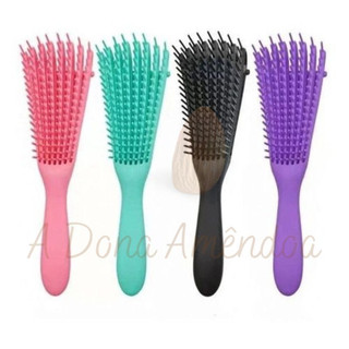 Kit 5 Unidades Escova para Cabelo Cacho Pente Polvo