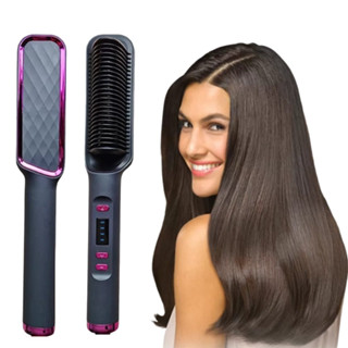 Kit Anti Frizz Escova Alisadora 5 em 1 Com Tela Alisa, Seca, Hidrata, Modela ,Anti-Frizz