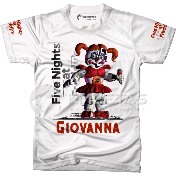 Blusa Five Nights At Freddy Circus Baby Boneca Fnaf Infantil Adulto Personalizada Unissex
