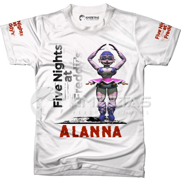 Blusa Ballora Boneca Fnaf Five Nights At Freddy Infantil Juvenil Adulto Personalizada Unissex