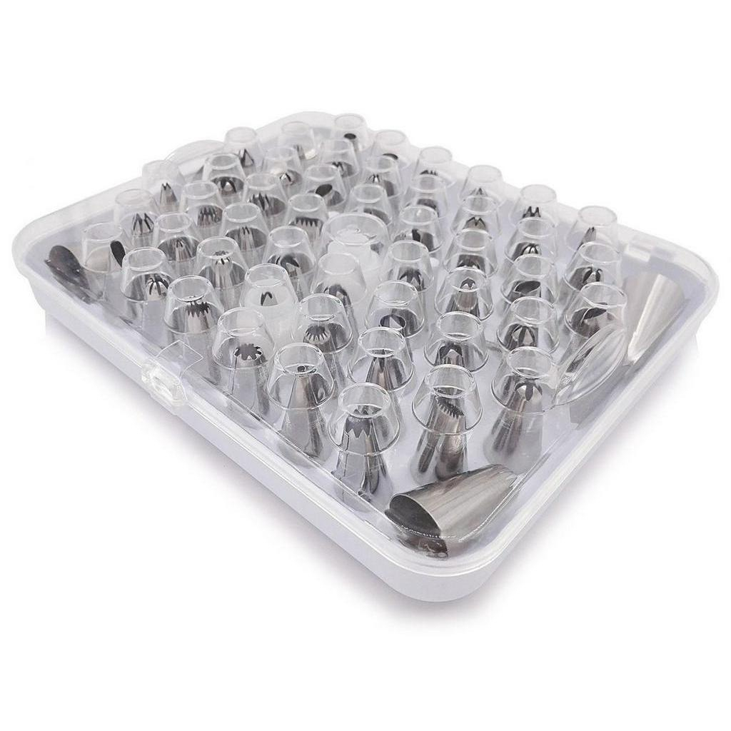 Kit Com 52 Bicos De Confeitar Inox Com 01 Acoplador Com Emenda em Oferta na Shopee