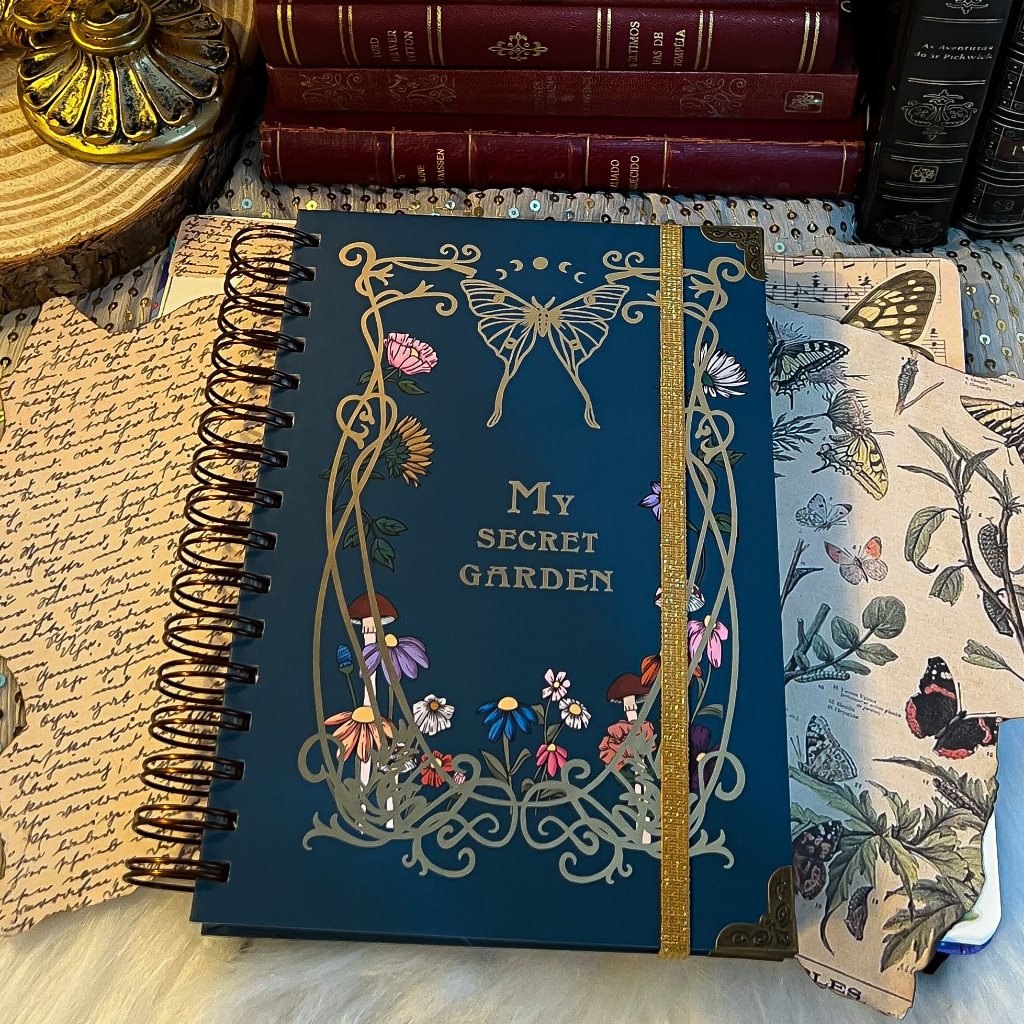 Diário/ caderno artesanal A5 Meu Jardim Secreto em Oferta na Shopee