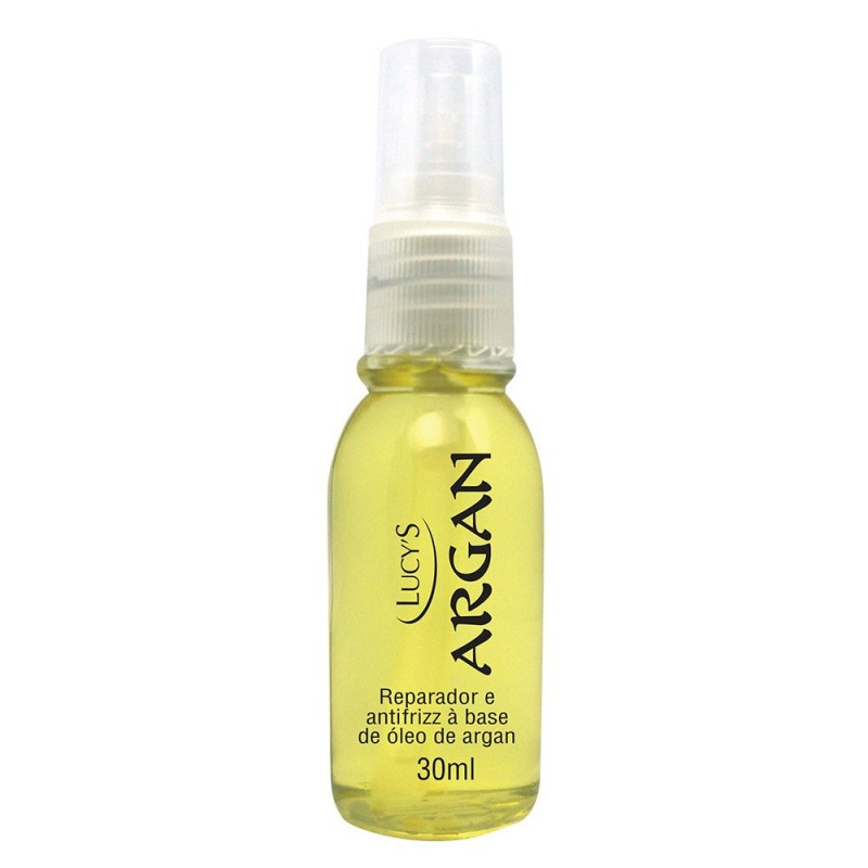 Oléo de Argan Reparador e Antifrizz Prevenindo o Aparecimento De Pontas Duplas 30ml Lucy's.