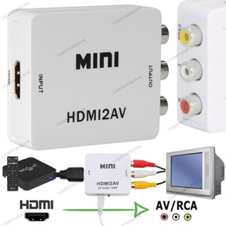 Mini Adaptador Conversor Hdmi Para Vídeo Composto Av Rca Tv Tubo 1080p