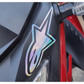 Adesivo Alpinestars Holográfico que muda de cor para Moto Bike Carro Caminhão Bicicleta capacete