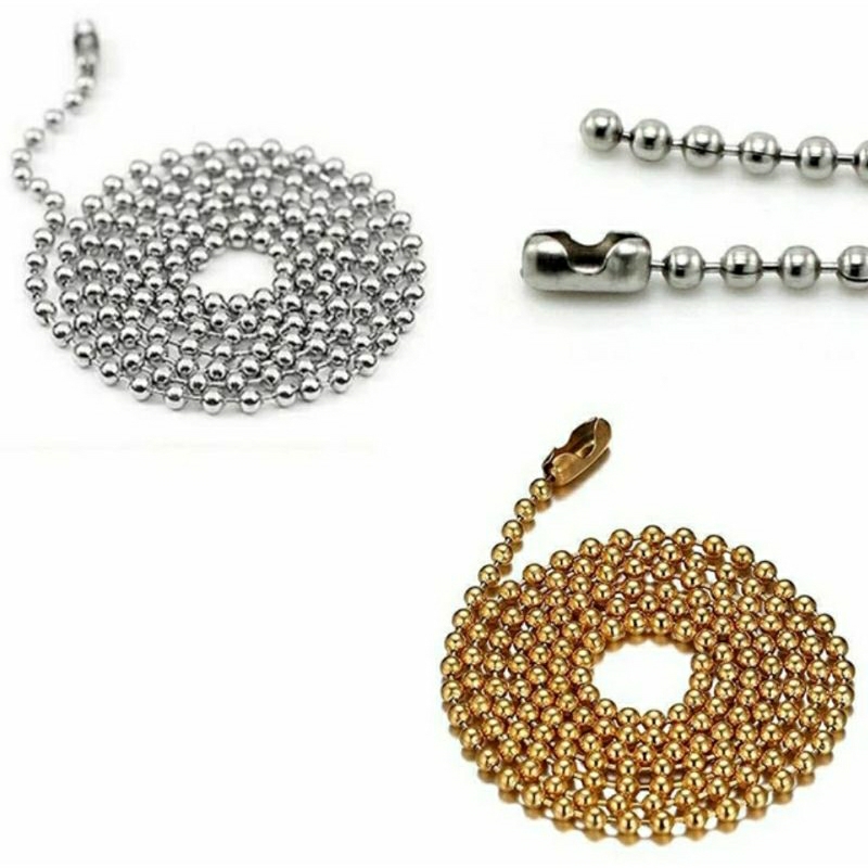 5 Metros de Corrente de bolinha + 50 unid. Fecho Canoa em Oferta na Shopee