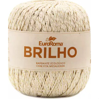 Barbante EuroromaCRU Com Brilho DOURADO Fio N° 6 - 406 Metros - 400 Gramas - Fita Metalizada
