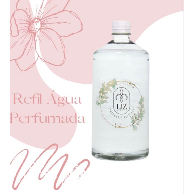 Refil Agua Perfumada 1L Spray para roupas e tecidos Cheirinho para loja Liz Aromas, p