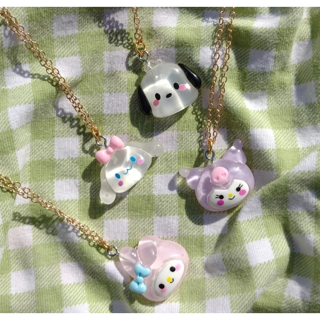 Colares Sanrio - Cordão regulável dourado - cordão de ouro - kawaii aesthethic My melody Pochacco Kuromi Cinnamarroll