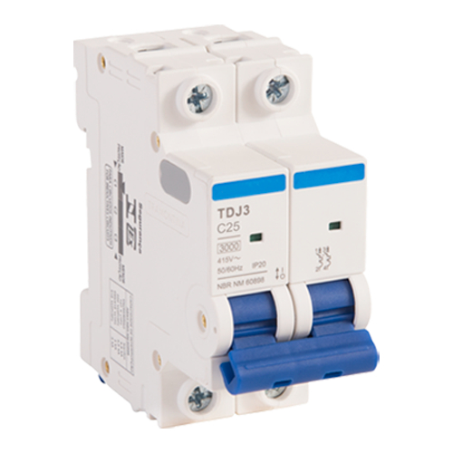 Disjuntor Bipolar duplo 6A, 10A, 16A, 20A, 25A, 32A, 40A, 50A, 63A, 70A, 80A, 100A