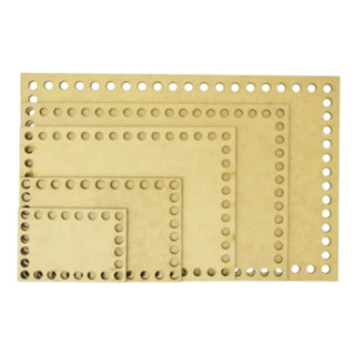 Base mdf retangular cesto crochê fio de malha placa diversos tamanhos em Oferta na Shopee