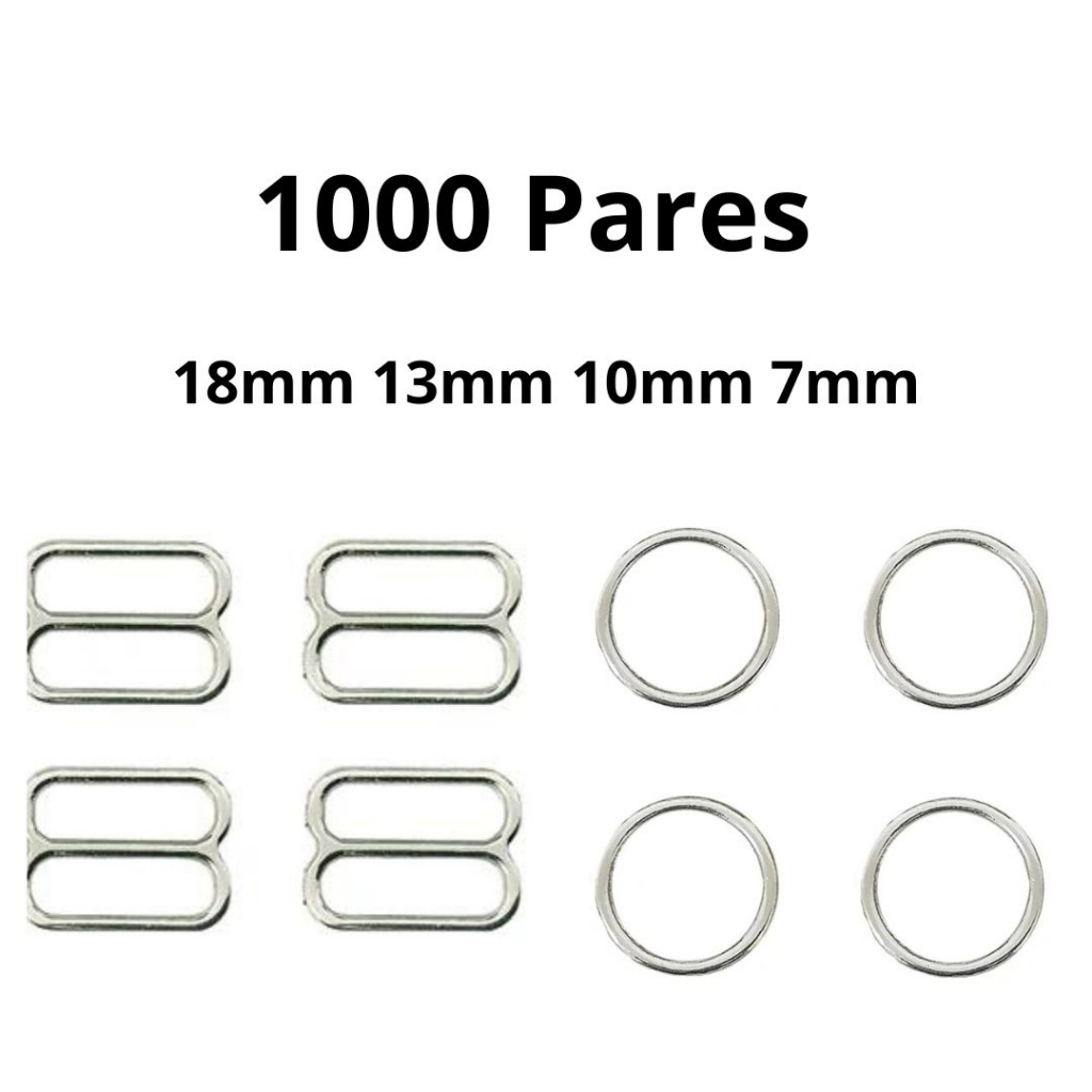 1000  Pares De Regulador e Argola de Metal Para Alça de Sutiã . em Oferta na Shopee